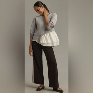 Maeve by Anthropologie Asymmetrical Twofer Sweatshirt size Large